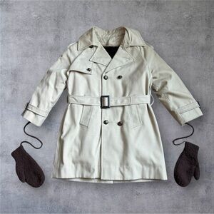 Vintage Childs “Fieldston Clothes” Double-Breasted Trench Coat w/Corded Mittens